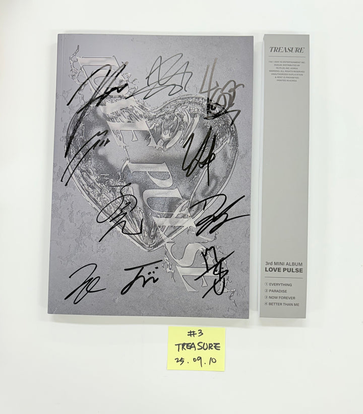 TREASURE "LOVE PULSE" - Hand Autograhped(Signed) Promo Album (METAL VER.) [25.9.10]