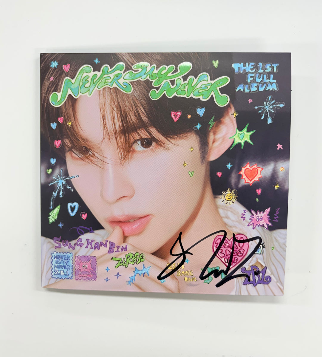 SUNGHANBIN (Of ZEROBASEONE) "NEVER SAY NEVER" - Hand Autographed(Signed) Album &amp; Polaroid [25.9.22]