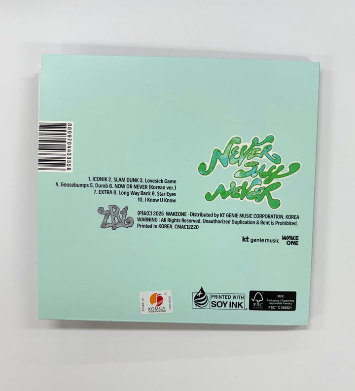 SUNGHANBIN (Of ZEROBASEONE) "NEVER SAY NEVER" - Hand Autographed(Signed) Album &amp; Polaroid [25.9.22]