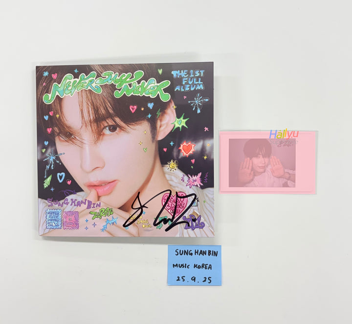 SUNGHANBIN (Of ZEROBASEONE) "NEVER SAY NEVER" - Hand Autographed(Signed) Album &amp; Polaroid [25.9.22]
