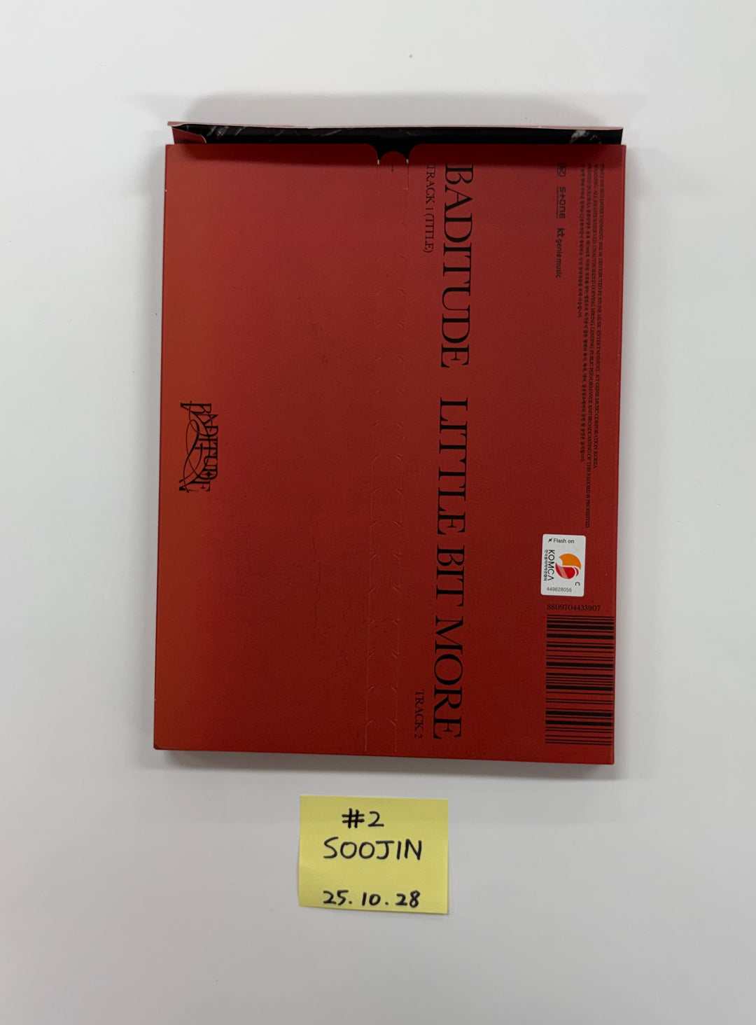 SOOJIN "BADITUDE " - Hand Autograhped(Signed) Album [25.10.28]