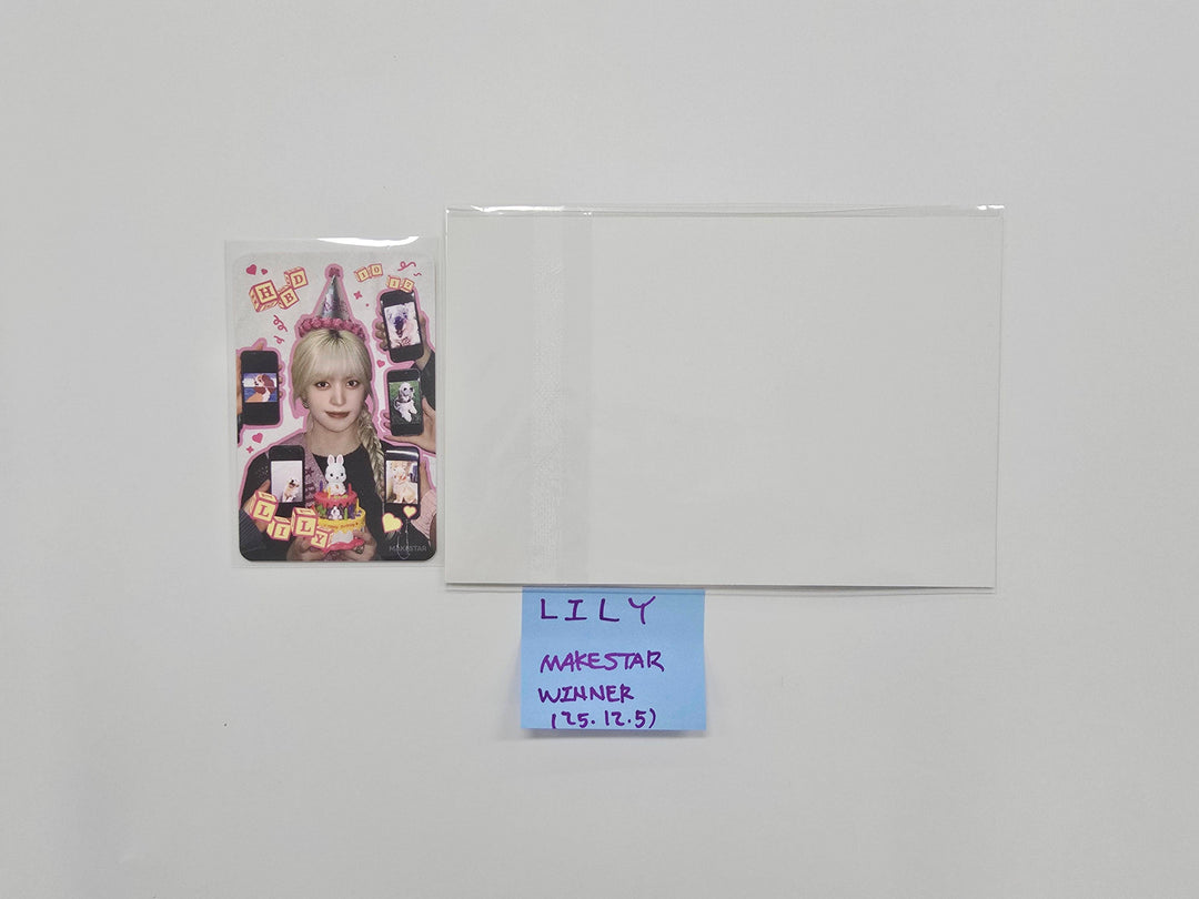 Lily (of NMIXX) "Blue Valentine" - Makestar Fansign Event Winner Photocard &amp; Postcard [25.12.5]