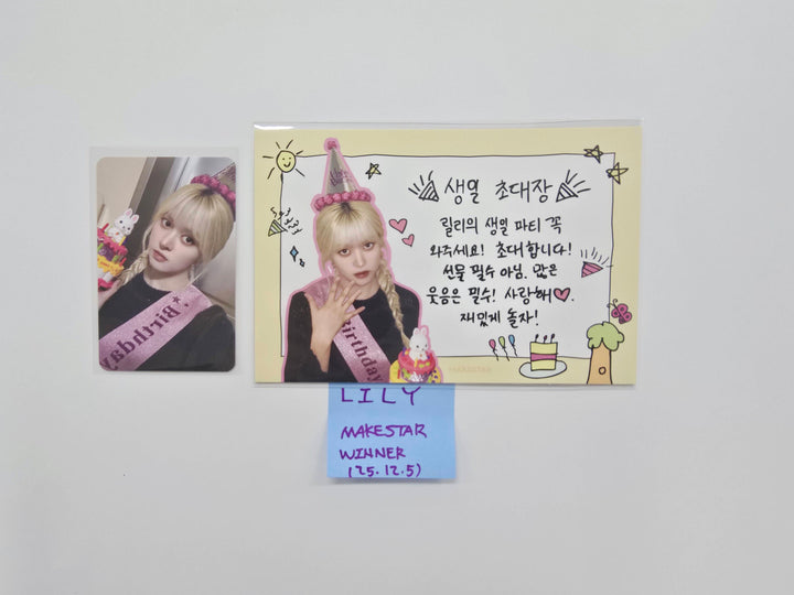 Lily (of NMIXX) "Blue Valentine" - Makestar Fansign Event Winner Photocard &amp; Postcard [25.12.5]