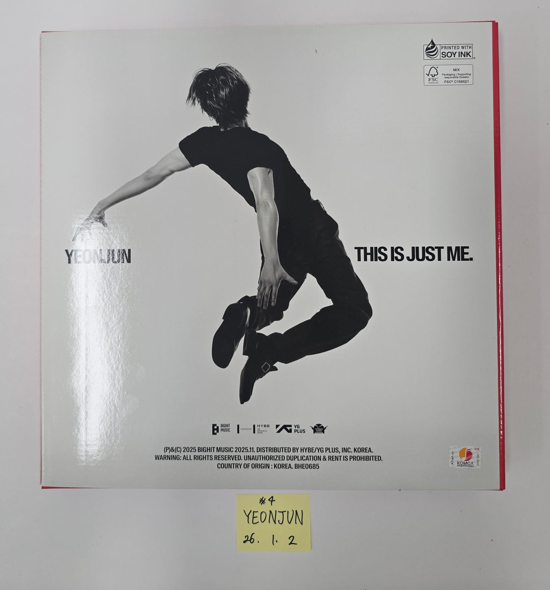 YEONJUN (Of TXT) "NO LABELS: PART 01" - Hand Autographed(Signed) Promo Album [26.1.2]