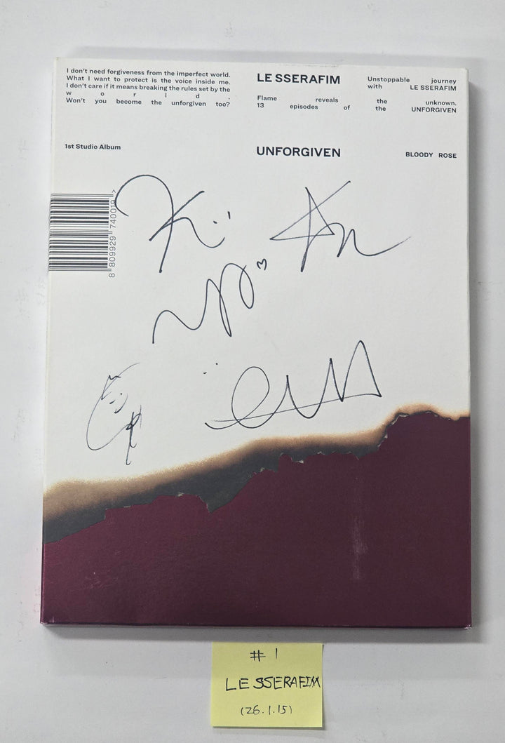 LE SSERAFIM "UNFORGIVEN &amp; FEARLESS" - Hand Autographed(Signed) Promo Album [26.1.15]