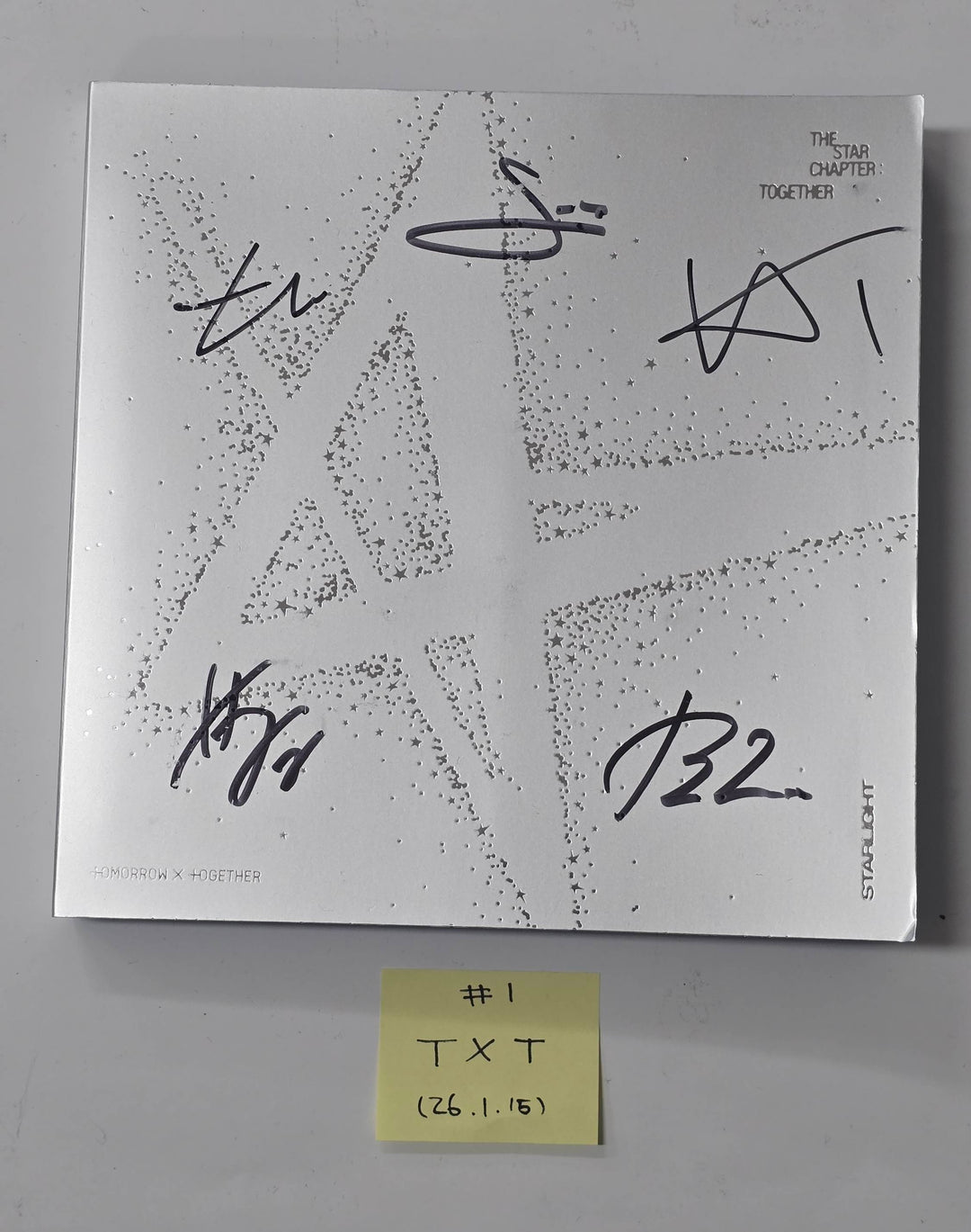 TXT "TOGETHER &amp; SANCTUARY &amp; FREEFALL" - Hand Autographed(Signed) Promo Album [26.1.15]
