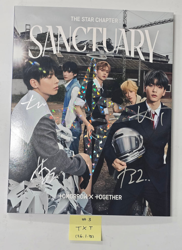 TXT "TOGETHER &amp; SANCTUARY &amp; FREEFALL" - Hand Autographed(Signed) Promo Album [26.1.15]