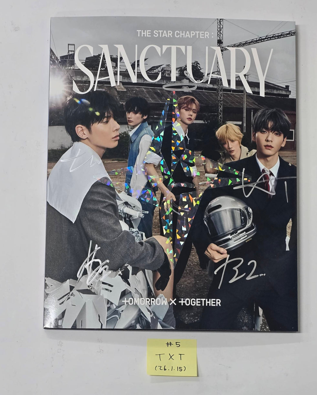 TXT "TOGETHER &amp; SANCTUARY &amp; FREEFALL" - Hand Autographed(Signed) Promo Album [26.1.15]