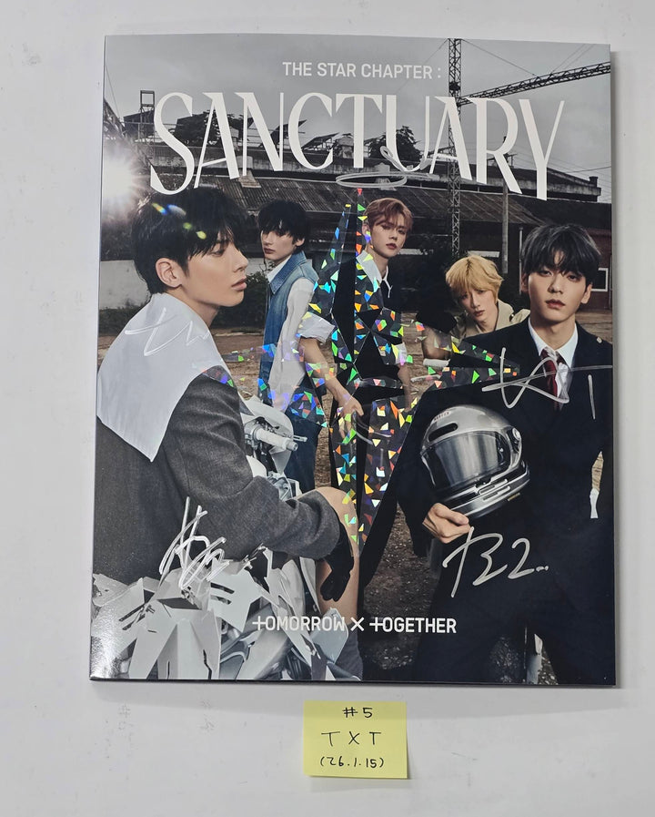 TXT "TOGETHER &amp; SANCTUARY &amp; FREEFALL" - Hand Autographed(Signed) Promo Album [26.1.15]