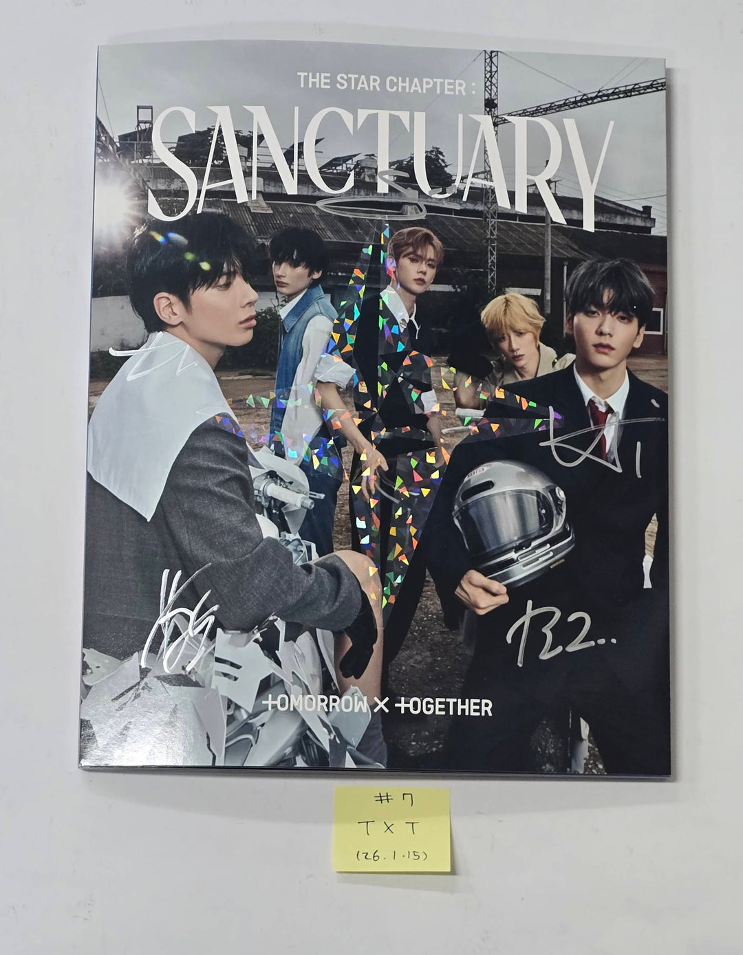 TXT "TOGETHER &amp; SANCTUARY &amp; FREEFALL" - Hand Autographed(Signed) Promo Album [26.1.15]