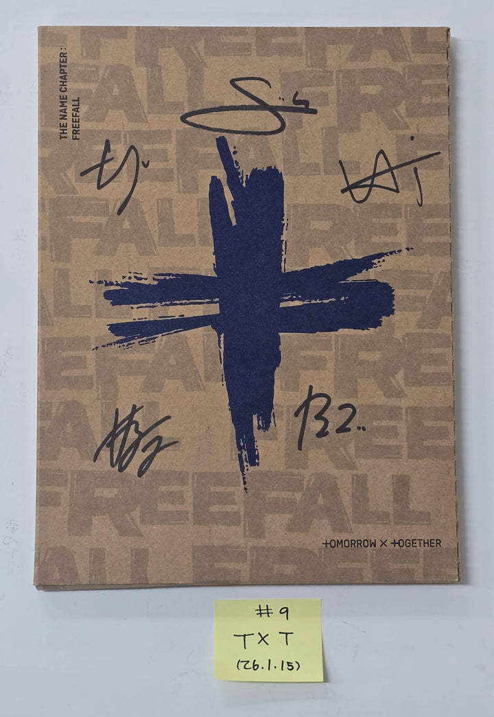 TXT "TOGETHER &amp; SANCTUARY &amp; FREEFALL" - Hand Autographed(Signed) Promo Album [26.1.15]