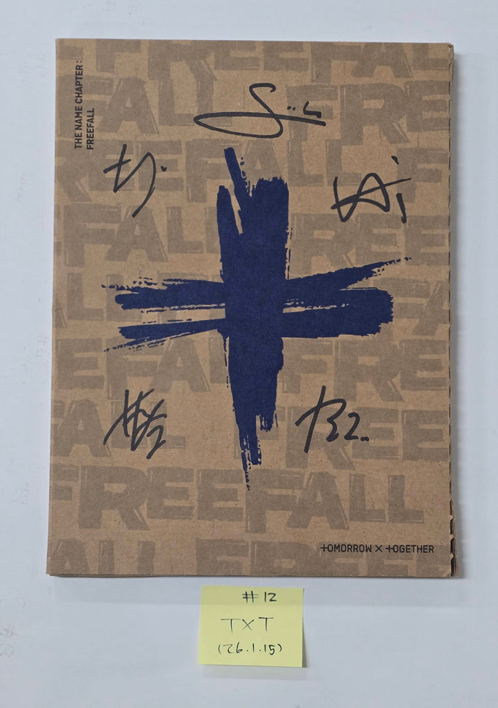 TXT "TOGETHER &amp; SANCTUARY &amp; FREEFALL" - Hand Autographed(Signed) Promo Album [26.1.15]