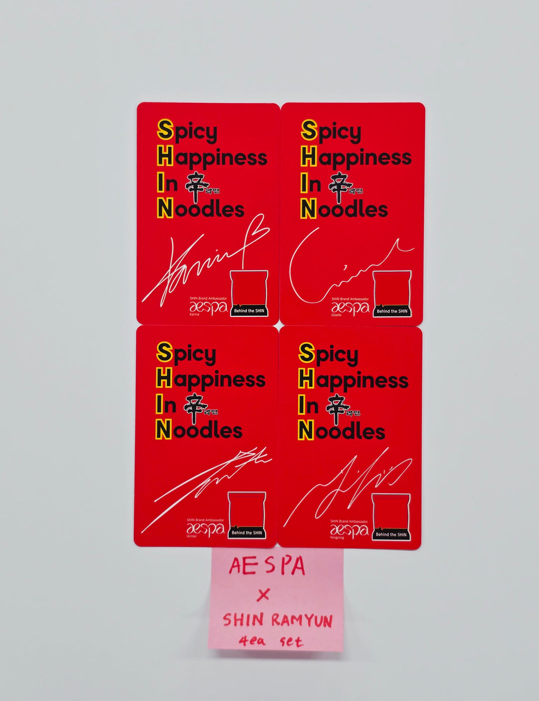 AESPA - Aespa x SHIN RAMYUN Event Photocard set (4ea) (1) [26.1.22]