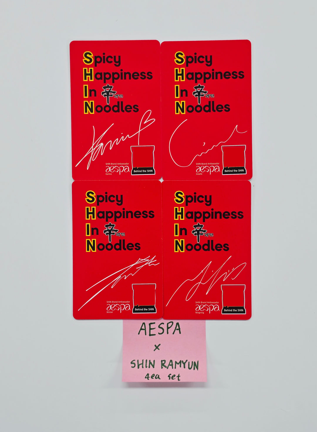 AESPA - Aespa x SHIN RAMYUN Event Photocard set (4ea) (2) [26.1.22]