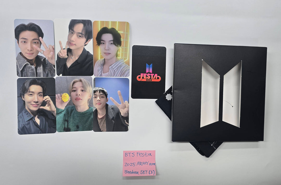BTS "Festa" - 2025 ARMY Zone Bandana &amp; Photocards Set (7EA) [26.1.28]