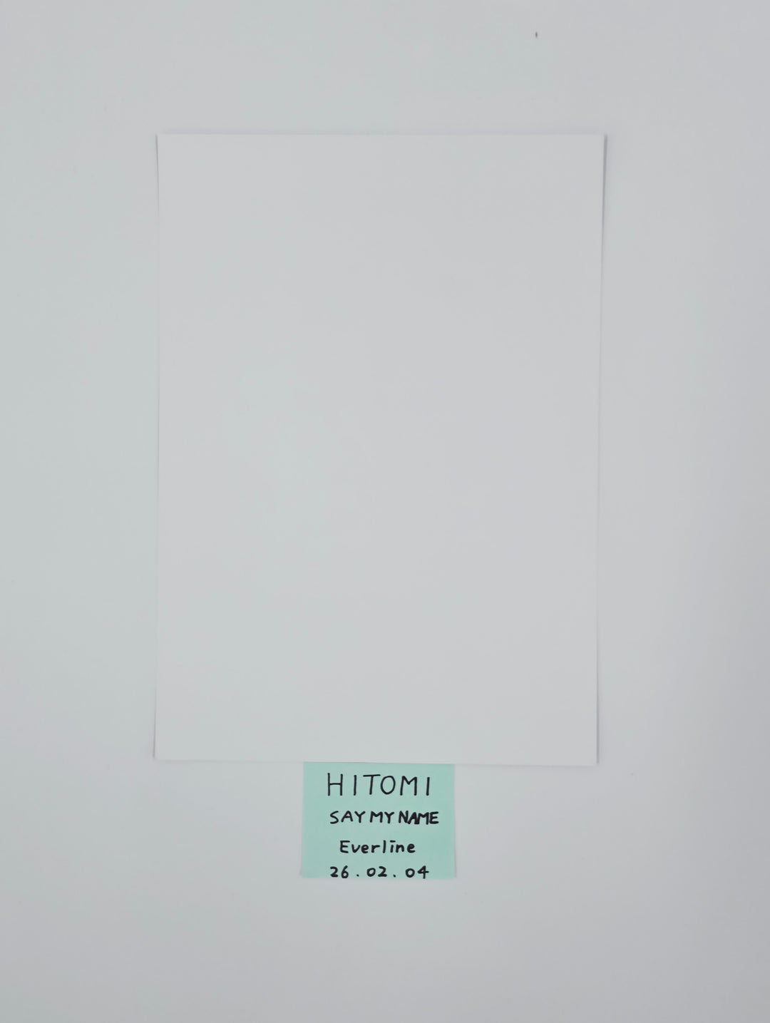 HITOMI (of SAY MY NAME) "&amp;Our Vibe" - Everline Hand Autographed(Signed) Paper [26.02.04]