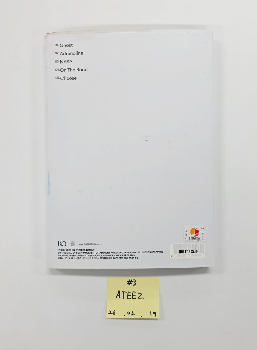 ATEEZ "GOLDEN HOUR : Part.4" - Hand Autographed(Signed) Promo Album [26.02.19]