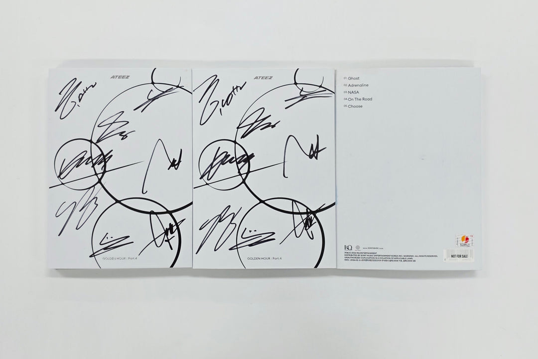 ATEEZ "GOLDEN HOUR : Part.4" - Hand Autographed(Signed) Promo Album [26.02.19]