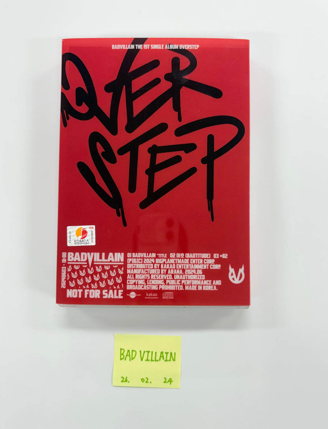 BADVILLAIN "OVERSTEP" - Hand Autographed(Signed) Promo Album [26.02.24]