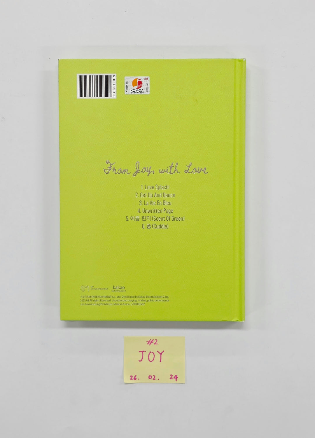 JOY (of Red Velvet) "From JOY, with Love" - Hand Autograhped(Signed) Promo Album [26.02.24]