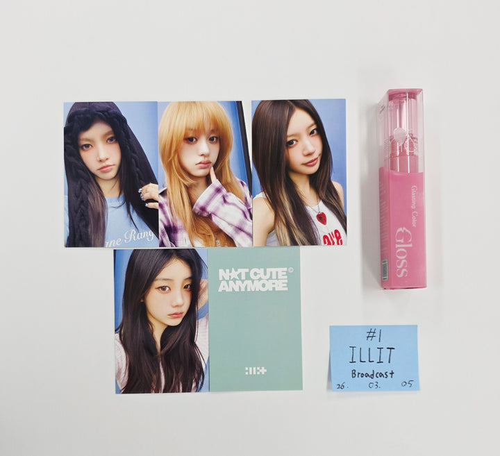 ILLIT "NOT CUTE ANYMORE" - Broadcast Photocard + LIP GLOSS Set [26.03.05]