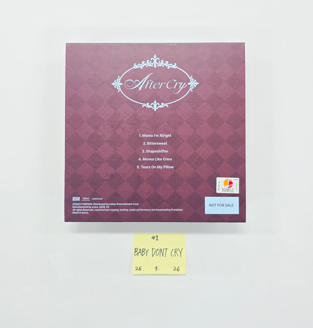 Baby DONT Cry "AFTER CRY" - Hand Autographed(Signed) Promo Album [26.03.26]