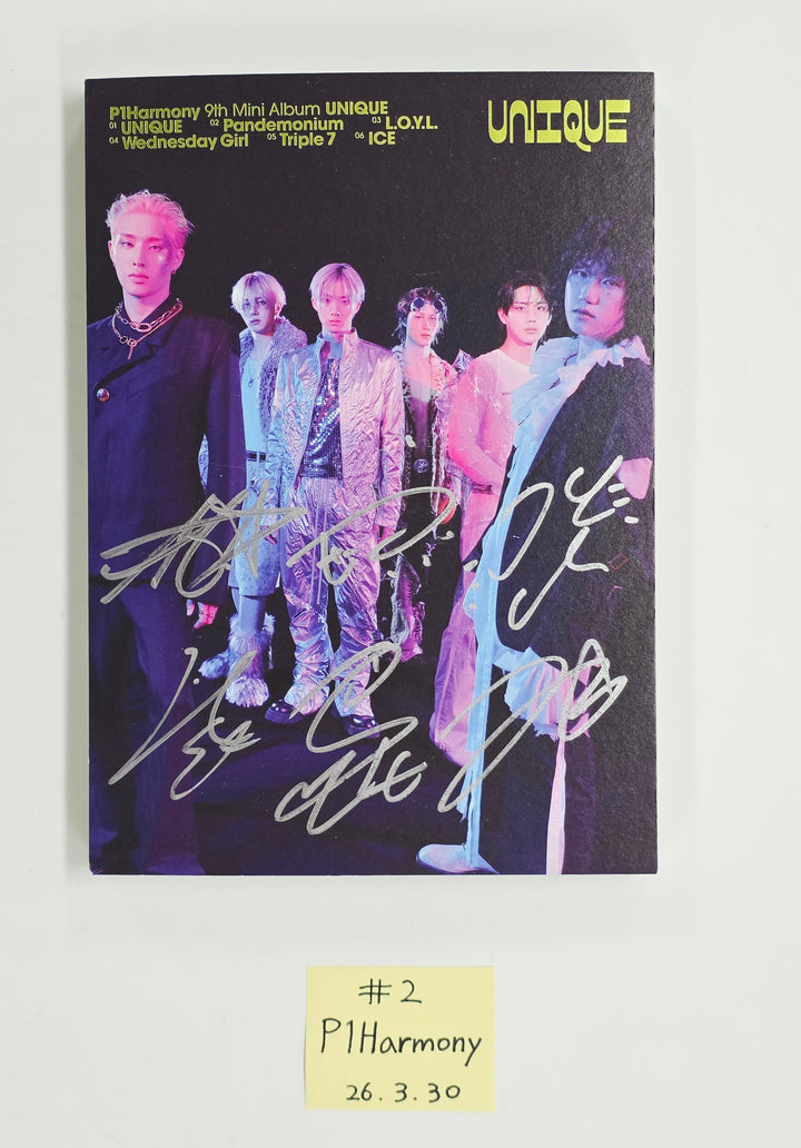 P1Harmony "UNIQUE" - Hand Autographed(Signed) Promo Album [26.03.30]