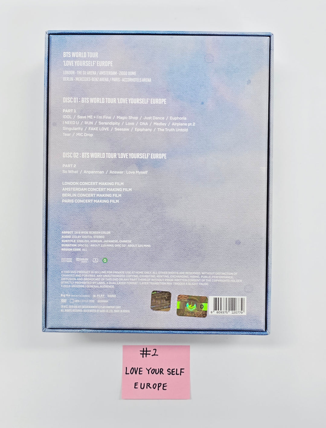 BTS - "LOVE YOUR SELF" DVD (EUROPE ver.) [26.04.10]