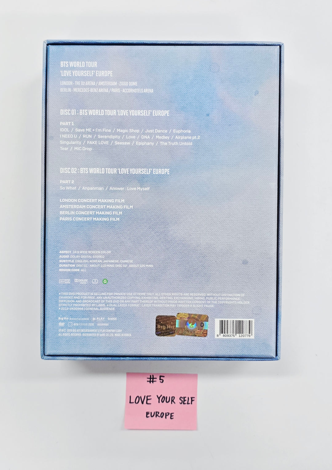 BTS - "LOVE YOUR SELF" DVD (EUROPE ver.) [26.04.10]