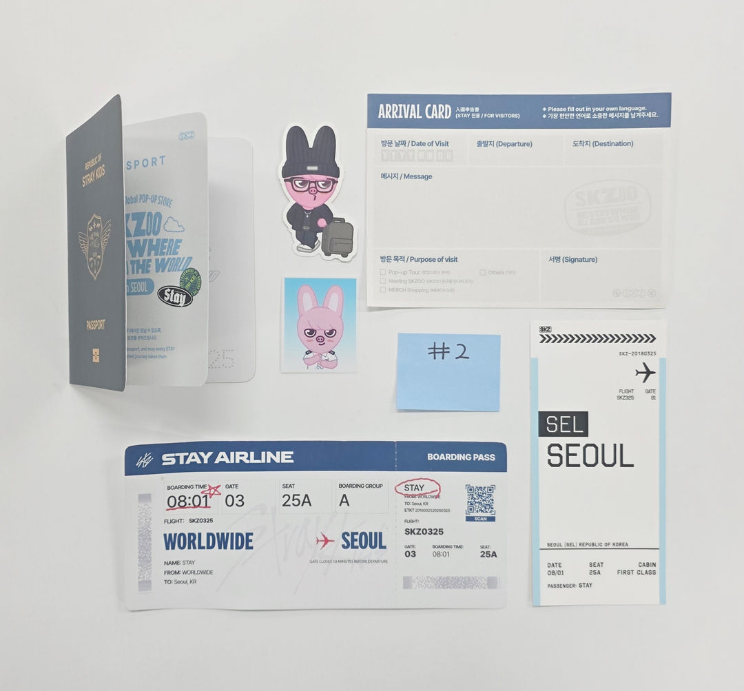 Stray Kids - "Skzoo EveryWhere All Around The World in Seoul" - Pop-Up Store InterActive Event Set (PassPort, Sticker, Skzoo ID Photo) [26.04.24]