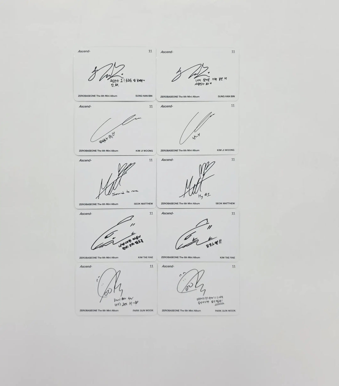 ZEROBASEONE The 6th Mini Album "Ascend-" - Official Photocard (11 Ver.) [26.05.19]