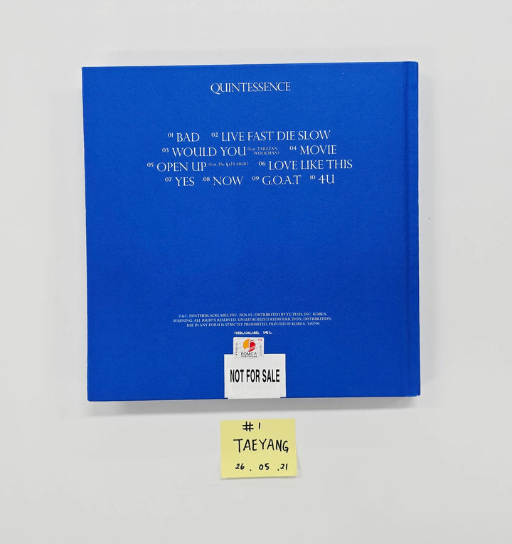 TAEYANG (of Bigbang)"QUINTESSENCE" - Hand Autographed(Signed) Promo Album [26.05.21]
