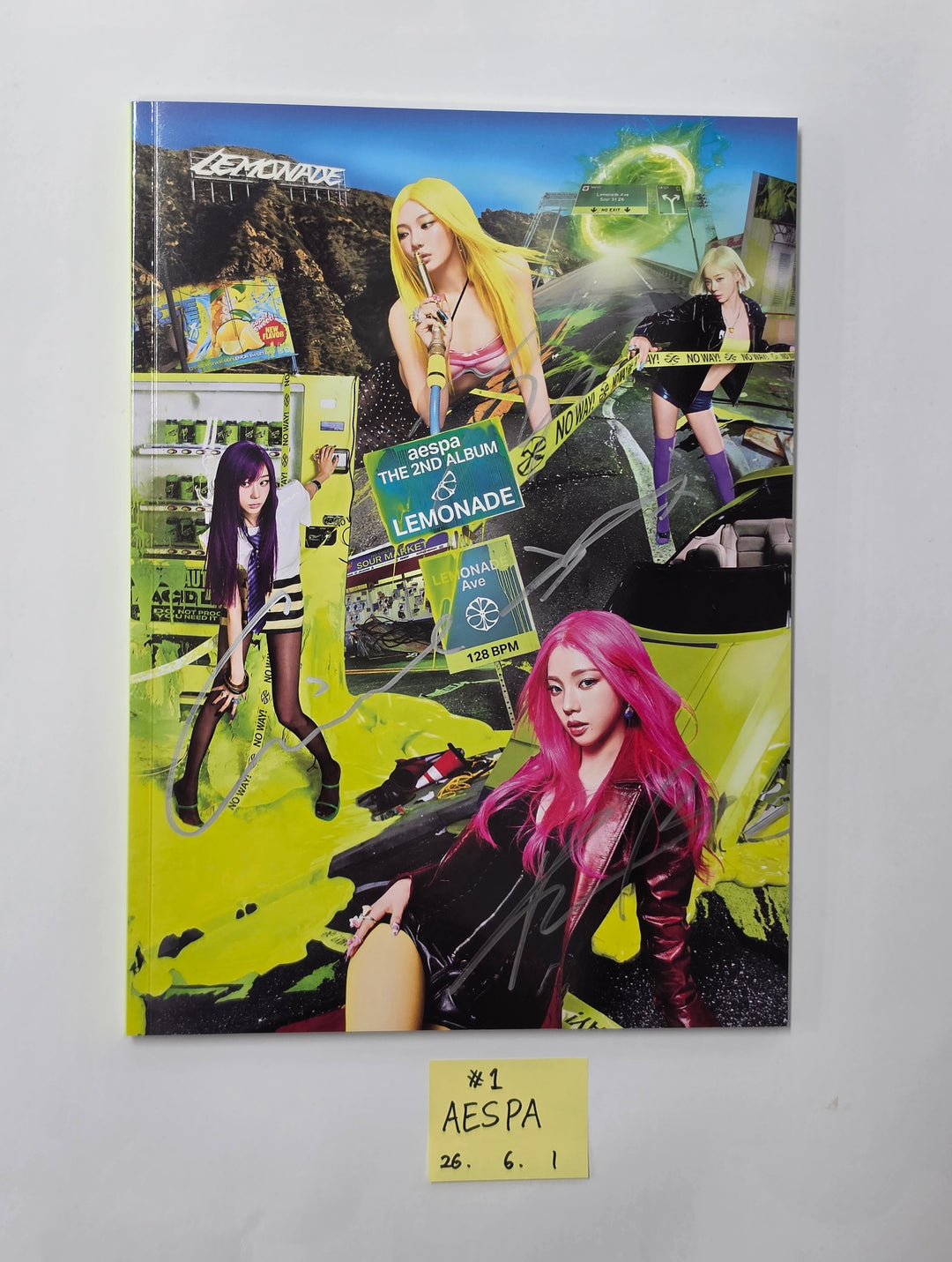 Aespa "LEMONADE" - Hand Autographed(Signed) Promo Album [26.06.01]