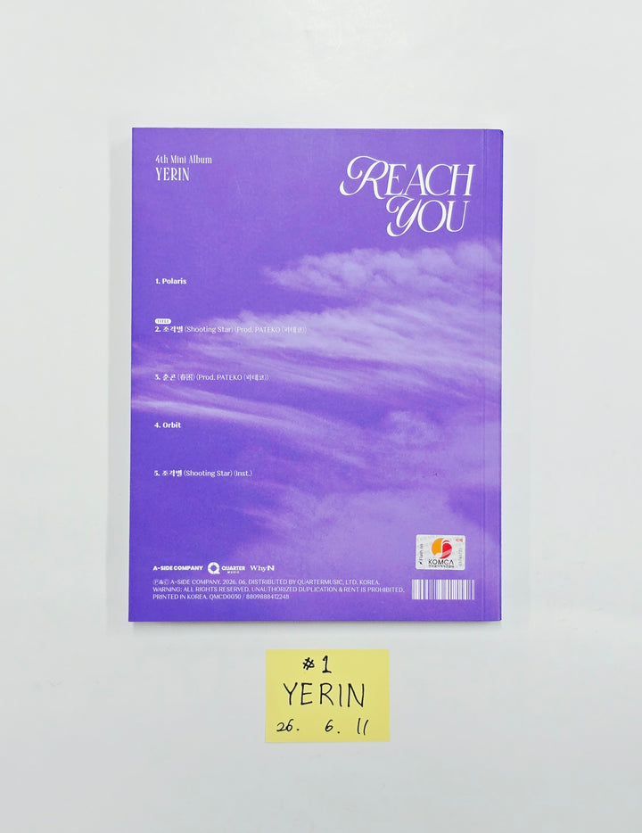 YERIN (of GFRIEND) "REACH YOU" - Hand Autographed(Signed) Promo Album [26.06.11]