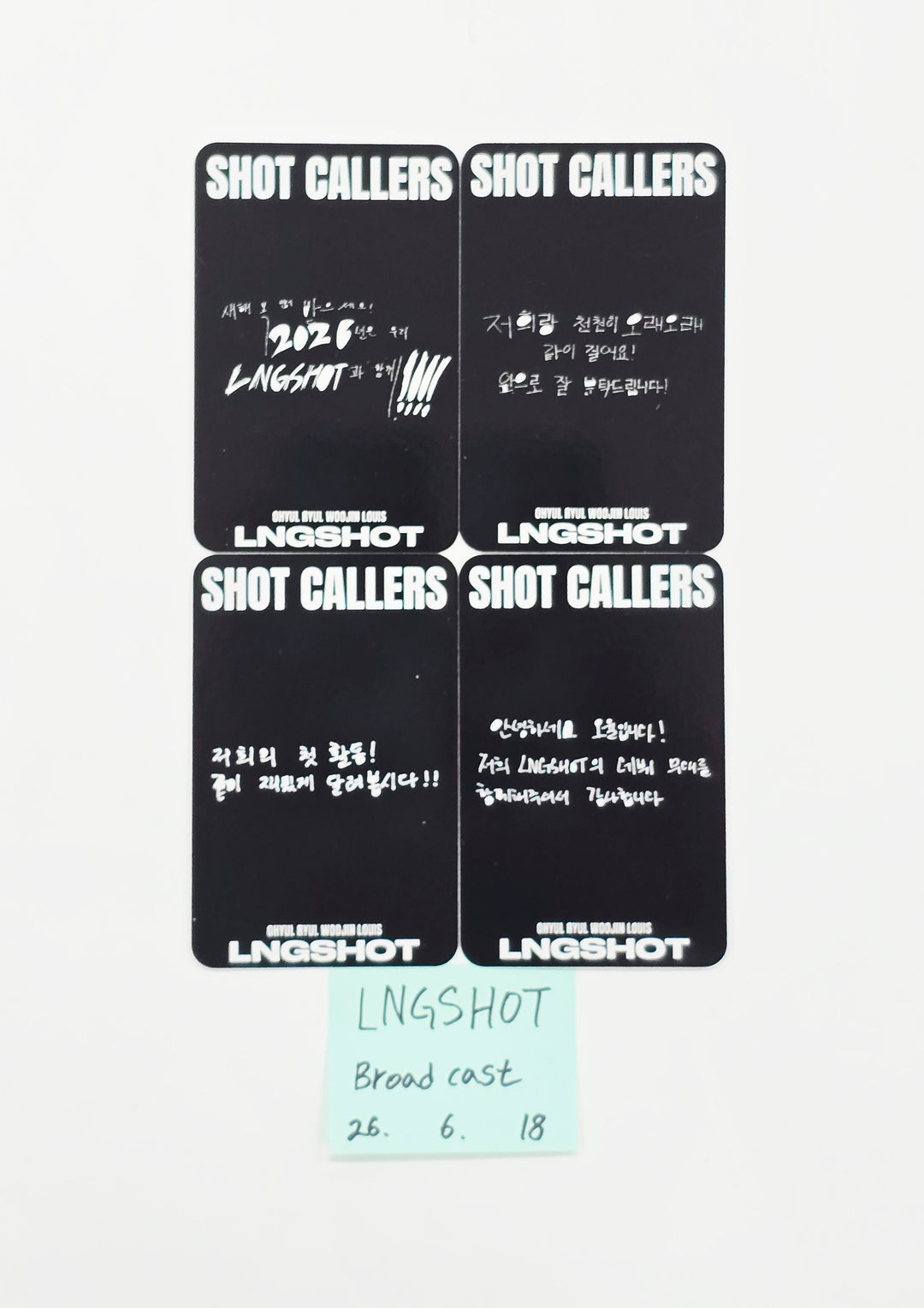 LNGSHOT "SHOT CALLERS" - Broadcast Photocard Set (4ea) [26.06.18]