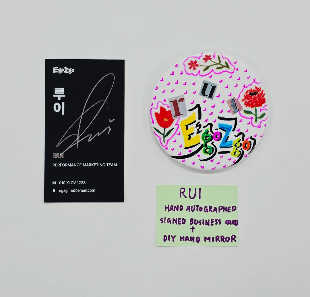RUI (of XLOV) - EgoZgo Hand Autograhped(Signed) Business Card + DIY Hand Mirror [26.06.29]