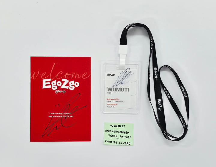 WUMUTI (of XLOV) - EgoZgo Hand Autograhped(Signed) Postcard + Employee ID Card [26.06.29]