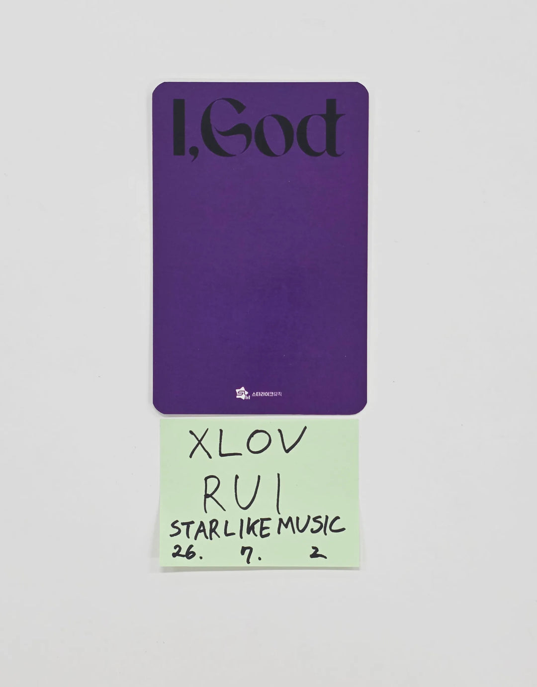 RUI (of XLOV) "I,God" - Hand Autographed(Signed) Photocard [26.07.02]
