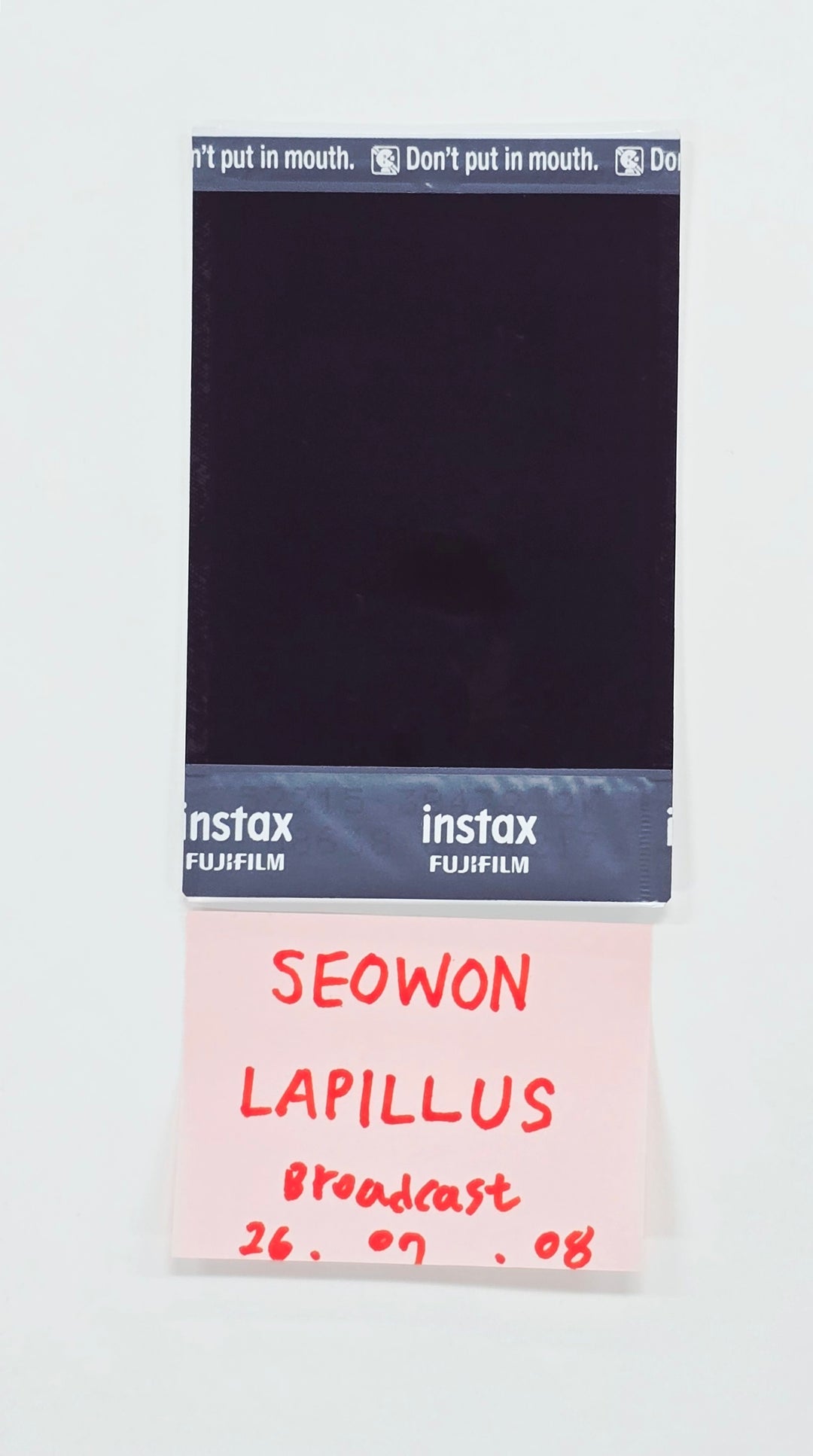 SEOWON (of Lapillus) - Hand Autographed(Signed) Polaroid [26.07.08]
