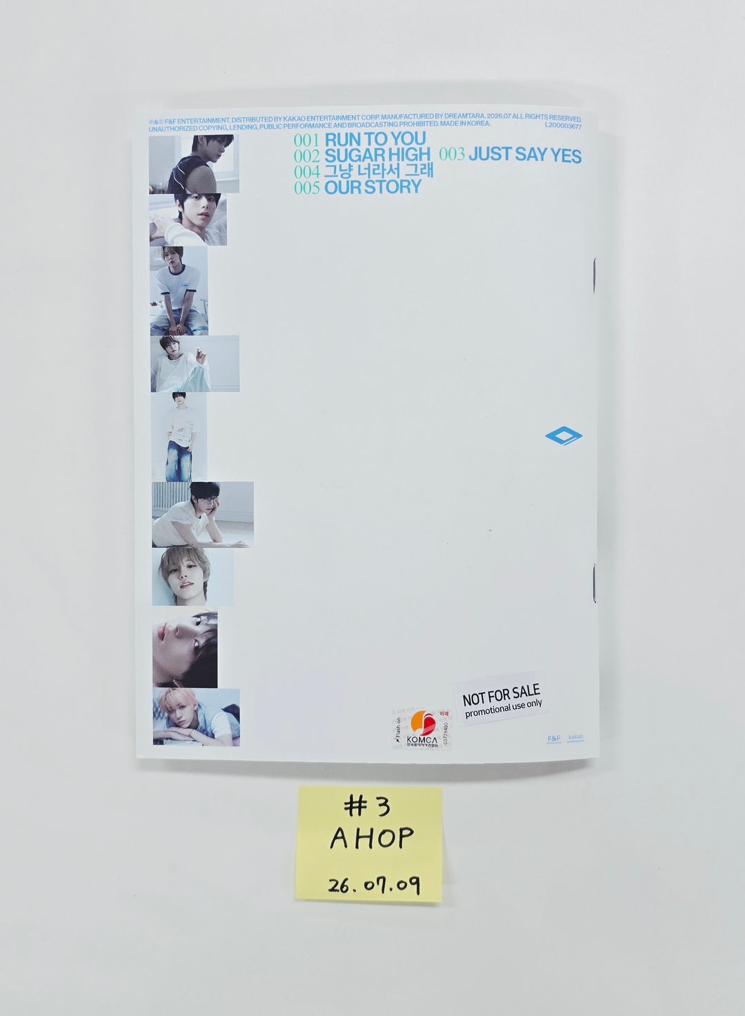AHOF "RUN TO YOU" - Hand Autographed(Signed) Promo Album [26.07.09]