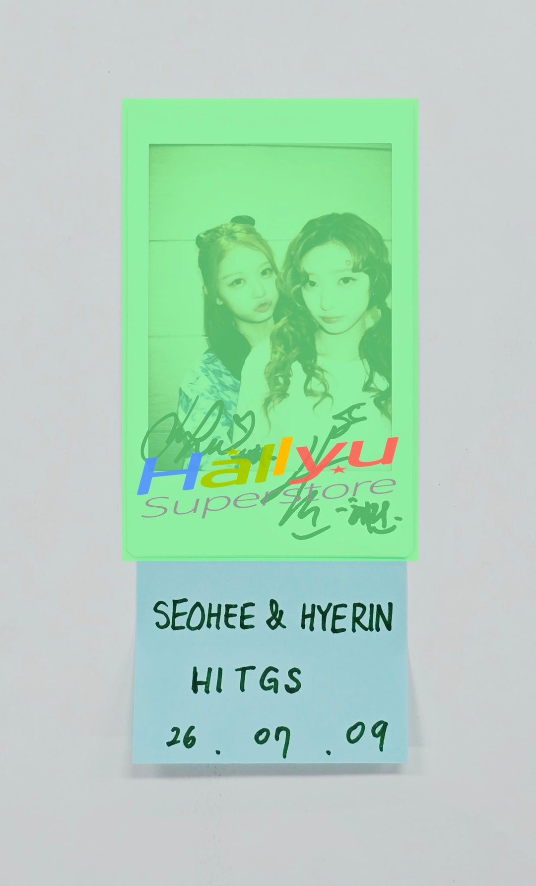 SEOHEE &amp; HYERIN (of HITGS) - Hand Autographed(Signed) Unit Polaroid [26.07.09]