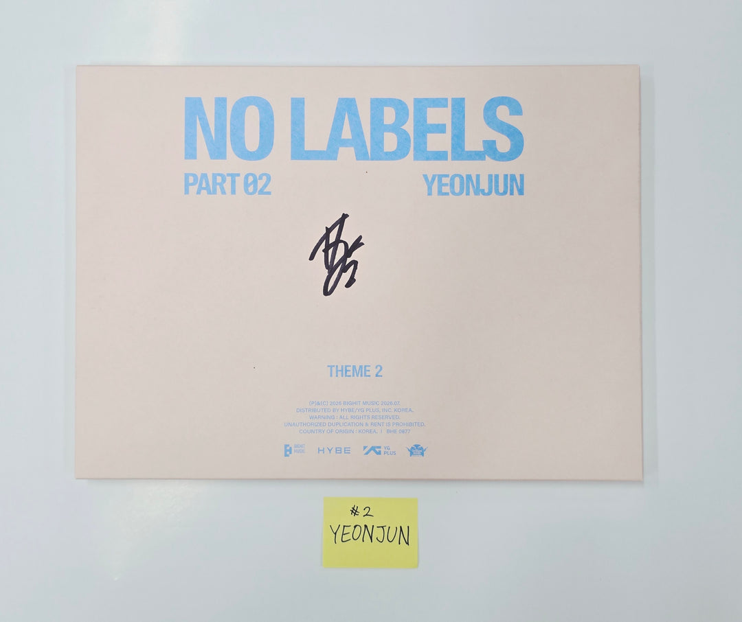 YEONJUN (of TXT) "NO LABELS: PART 02" - Hand Autographed(Signed) Promo Album [26.07.13]
