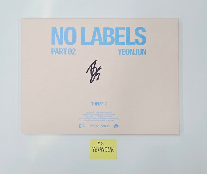 YEONJUN (of TXT) "NO LABELS: PART 02" - Hand Autographed(Signed) Promo Album [26.07.13]