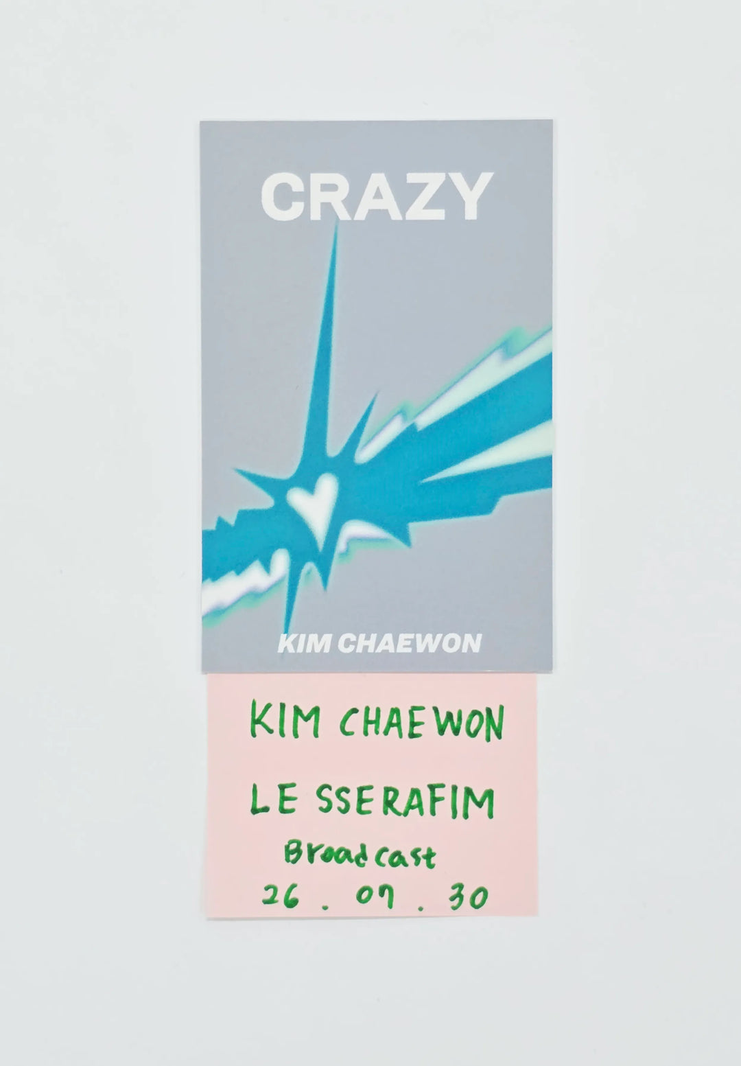 KIM CHAEWON (of LE SSERAFIM) "CRAZY" -  Broadcast Photocard [26.07.30]