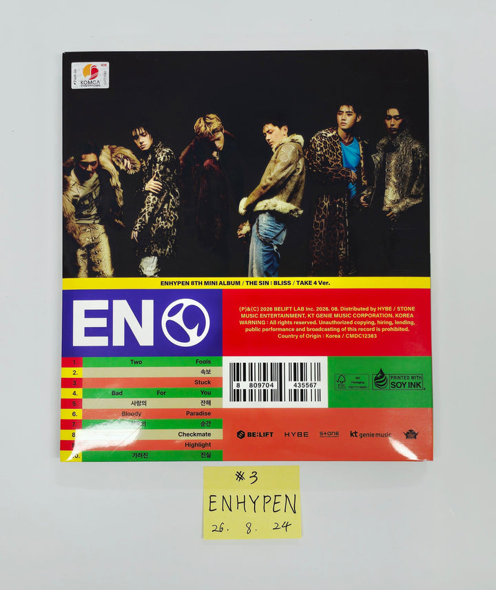 ENHYPEN "THE SIN : BLISS" - Hand Autographed(Signed) Promo Album [26.08.24]