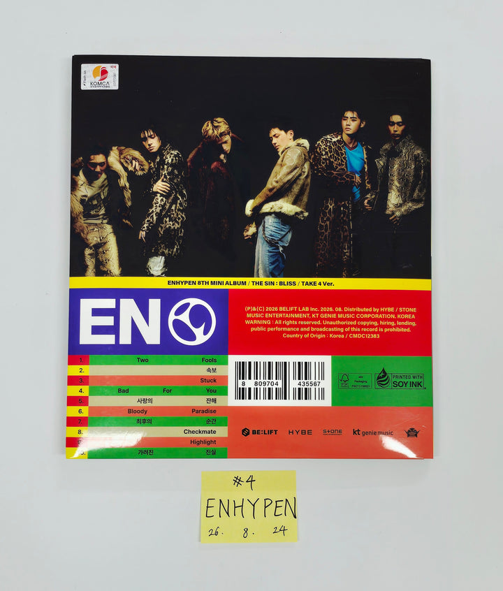 ENHYPEN "THE SIN : BLISS" - Hand Autographed(Signed) Promo Album [26.08.24]