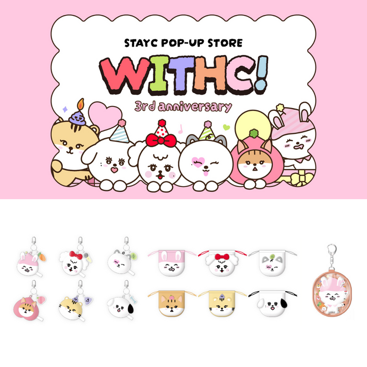 StayC - 3rd Anniversary WithC Pop-Up Store MD (Mini Face Keyring, WithC Cotten Pouch, WithC Doll Pouch) - HALLYUSUPERSTORE