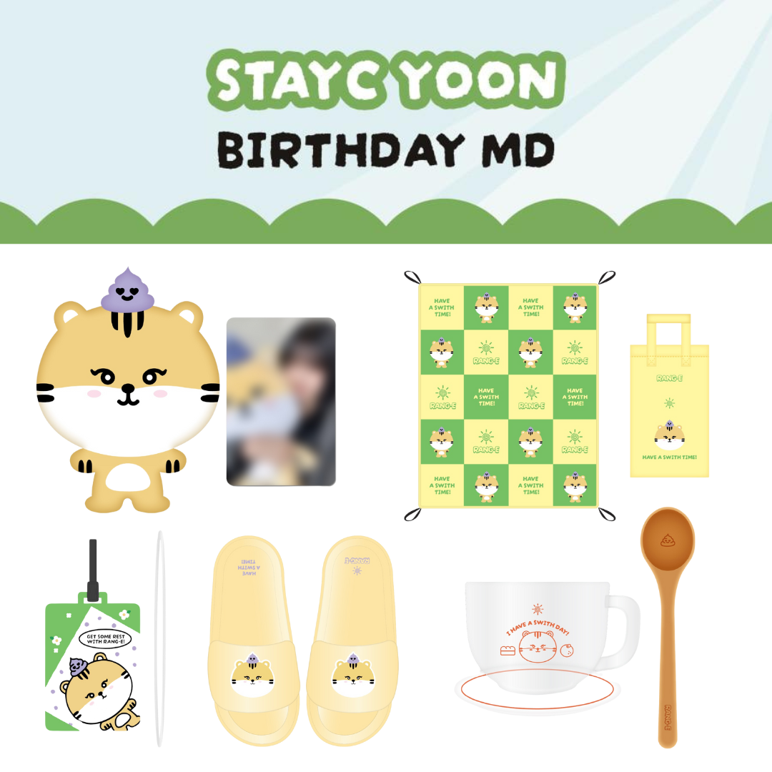 Yoon (of StayC) - [StayC WithC! Happy Yoon Day!] Official MD (Mega Cushion, Luggage Tag, Slipper, Picnic Mat, Cereal Bowl Set) - HALLYUSUPERSTORE