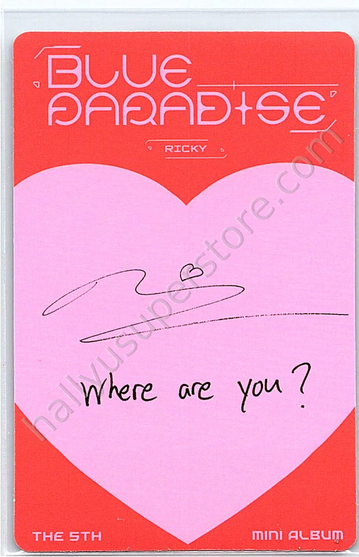 ZEROBASEONE - Ricky - Blue Paradise A version album photocard digipack version