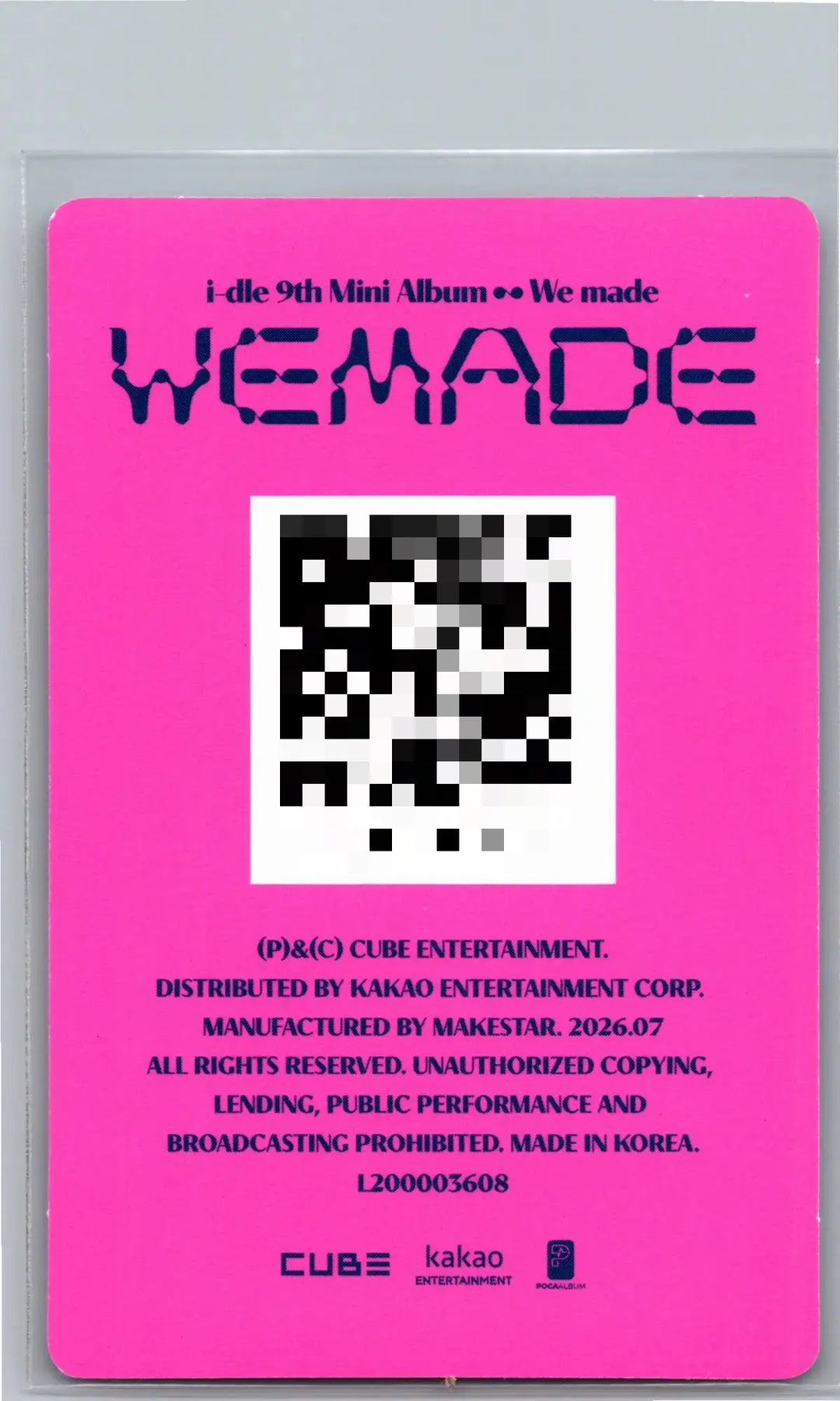 I-DLE "We made" - Official Photocard (POCAALBUM Ver.) [26.07.07]